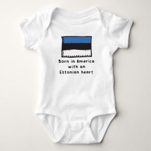 Born In America With An Estonian Heart Cute Estoni Baby Bodysuit