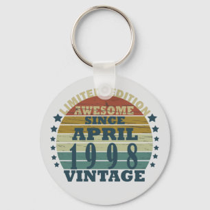 Born in april 1998 classic sunset keychain