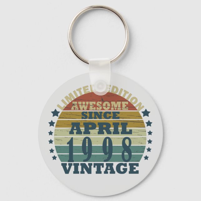 Born in april 1998 classic sunset keychain (Front)
