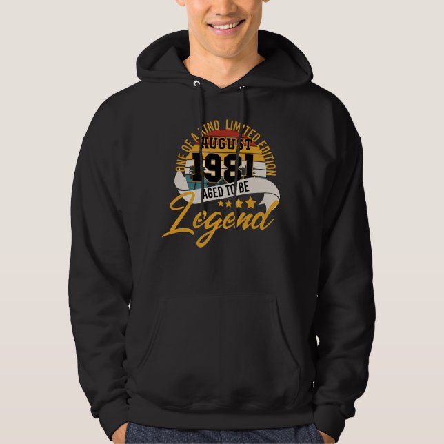 Born In August 1981 40 Years Birthday Hoodie (Front)