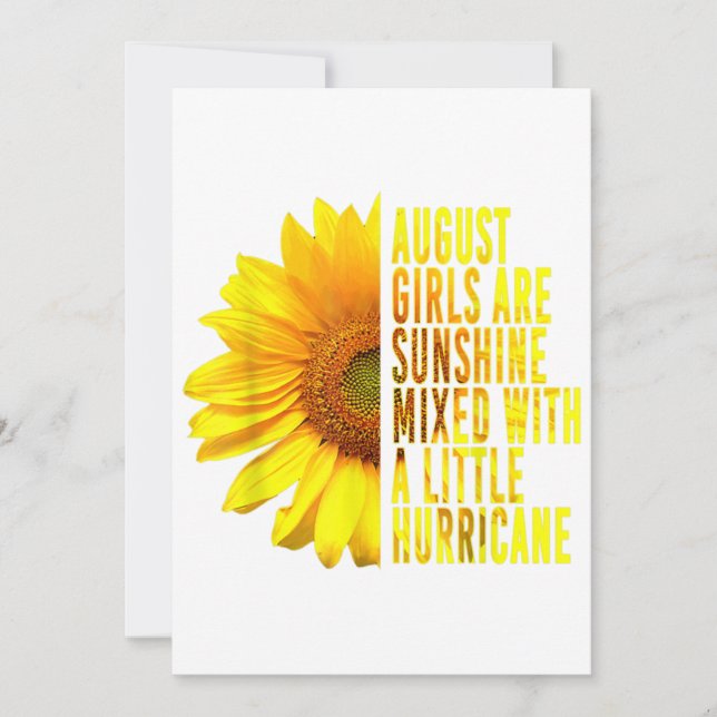 Born In August Womans Birthday Sunflower Lover Flo Invitation (Front)