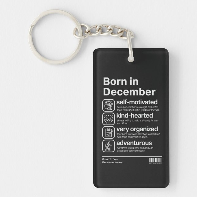 Born In December Personality Keychain (Front)