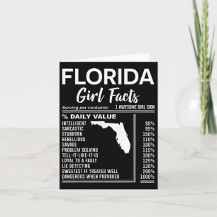 Born In Florida - Florida Girl Facts Card