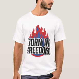 Born In Freedom Flame Vintage Engraving Shirt Desi