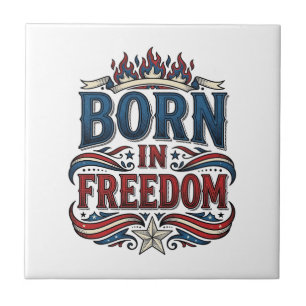 Born in Freedom Patriotic Vintage Vector Shirt_1 Tile