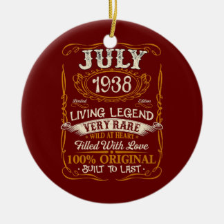 Born In July 1938 Vintage 84th Birthday 84 Years Ceramic Ornament