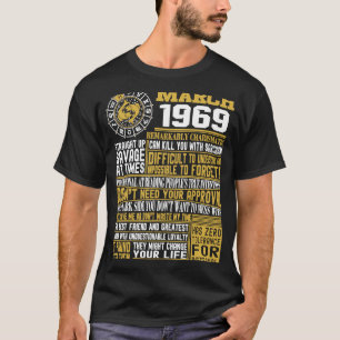 Born in March 1969 52nd birthday  Pisces Zodiac Si T-Shirt