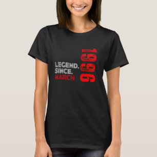 Born In March 1996 Vintage Birthday Legend Since M T-Shirt