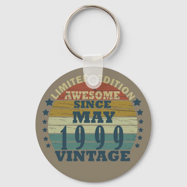 Born in may 1999 vintage birthday keychain (Front)