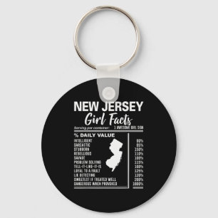 Born In New Jersey - New Jersey Girl Facts  Keychain