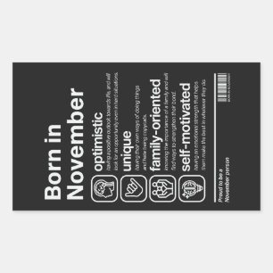 Born In November Personality Sticker