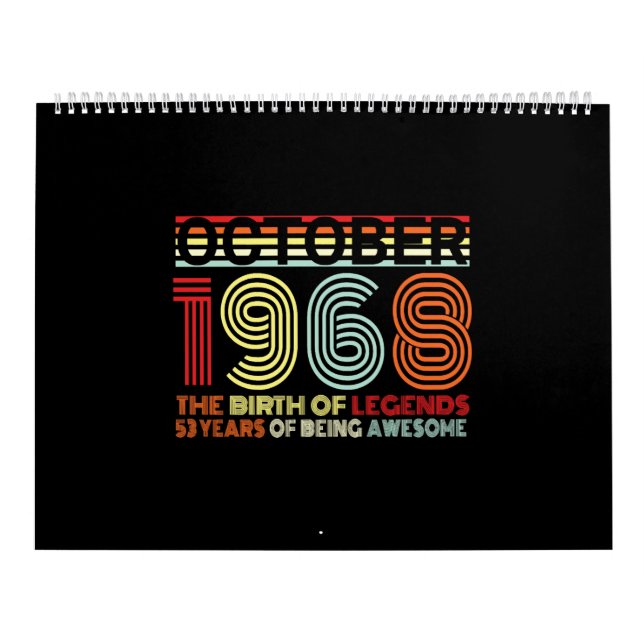 Born In October 1968 Gift Calendar (Cover)