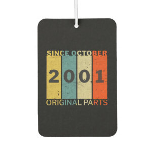 Born In October 2001 Funny Birthday Retro Quote Air Freshener