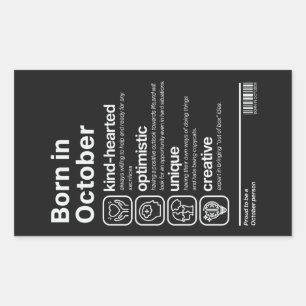 Born In October Personality Sticker