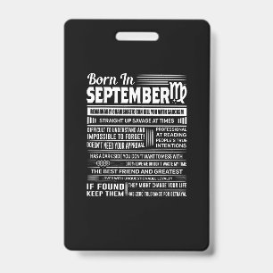 Born in september virgo funny birthday gift badge
