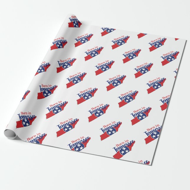 Born in Tennessee State Symbols Volunteer State Wrapping Paper (Unrolled)
