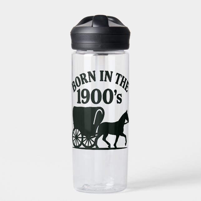 Born in the 1900's Nostalgic Funny Water Bottle (Front)