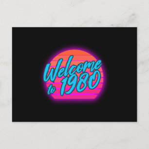 Born in the 80s 1980 Retro 80s Lover 80s Costume Postcard