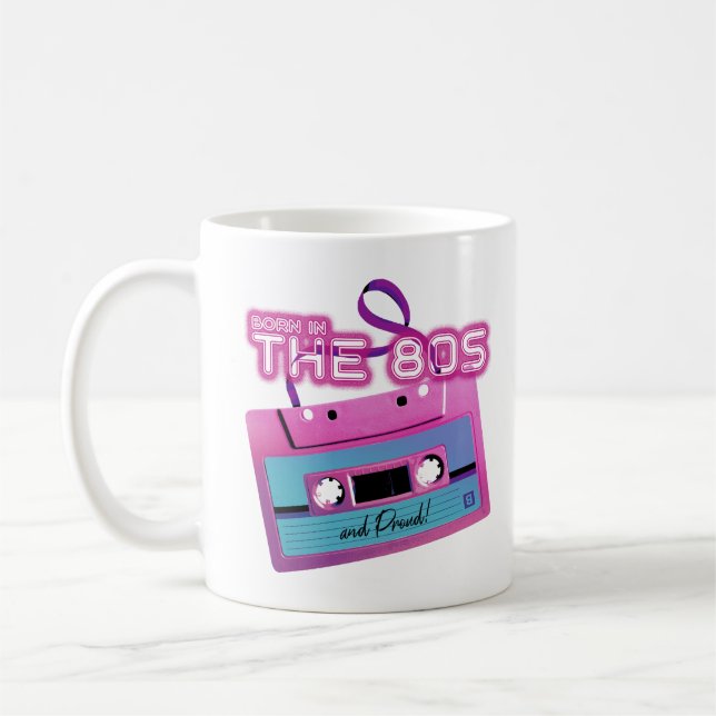 Born in the 80s and Proud Cassette Tape Coffee Mug (Left)