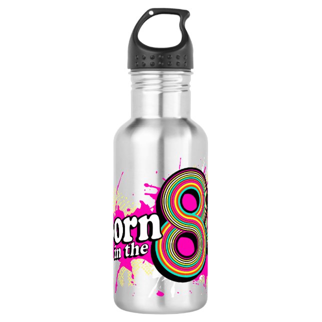 "Born in the 80's" drinks bottle (Front)