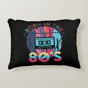Born in The 80's Vintage Cassette Tape Accent Pillow