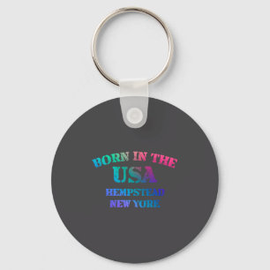 Born In The Usa Hempstead New York Distressed Look Keychain