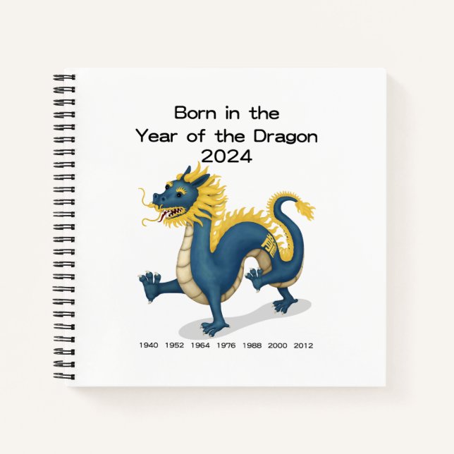 Born in the Year of the Dragon Baby Diary Notebook (Front)