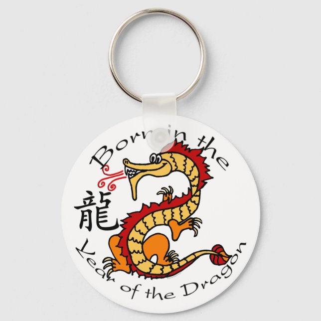 Born in the Year of the Dragon (Chinese) Keychain (Front)