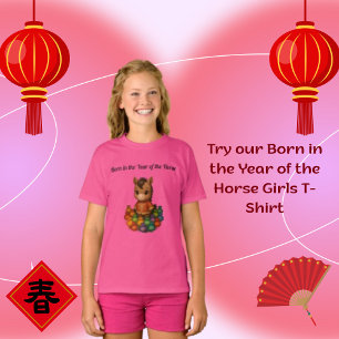 Born in the Year of the Horse Girls T-Shirt