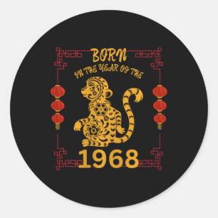 Born In The Year Of The Monkey 1968 Chinese New Ye Classic Round Sticker