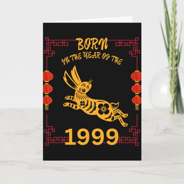 Born In The Year Of The Rabbit 1999 Chinese New Ye Card (Front)
