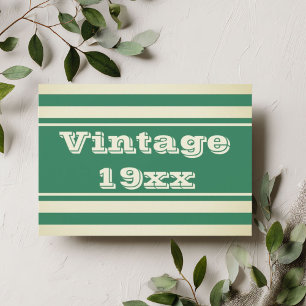 Born in Vintage Retro Green Birthday Invitation