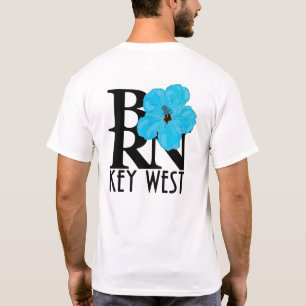 BORN Key West Blue Hibiscus (back print) T-Shirt