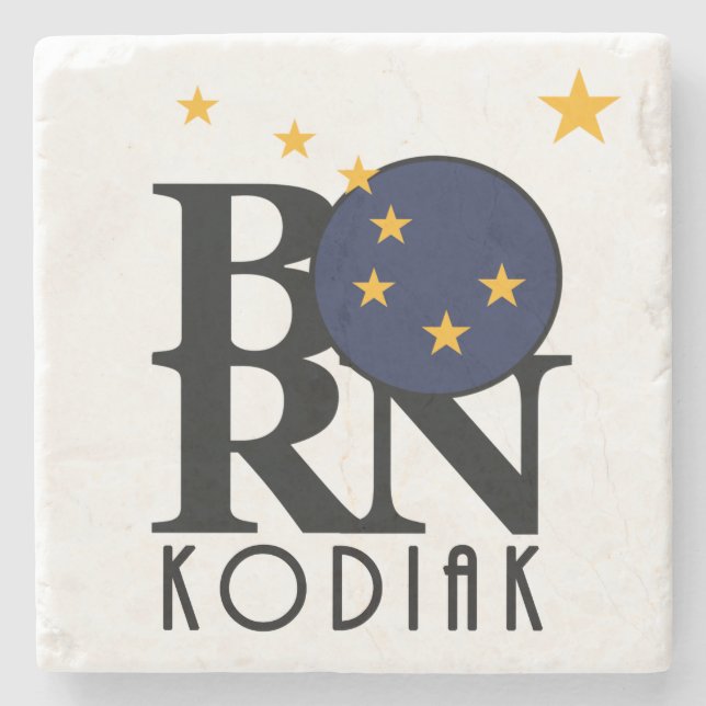 BORN Kodiak Alaska Stone Coaster (Front)