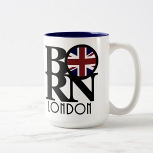 BORN London 15oz (UK flag) Two-Tone Coffee Mug