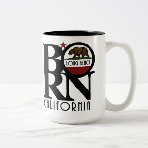 BORN Long Beach CA 15oz Mug à café à deux tons