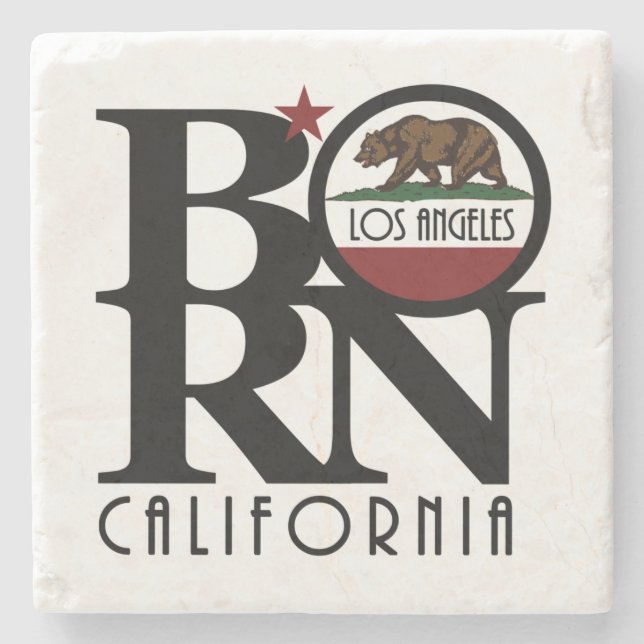 BORN Los Angeles CA Stone Coaster (Front)