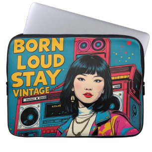 Born Loud Stay Vintage Laptop Sleeve