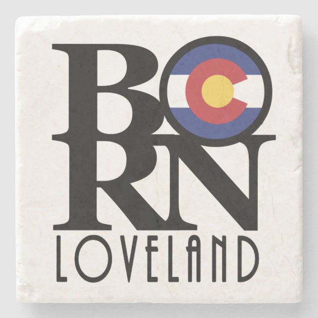 BORN Loveland Colorado Stone Coaster (Front)