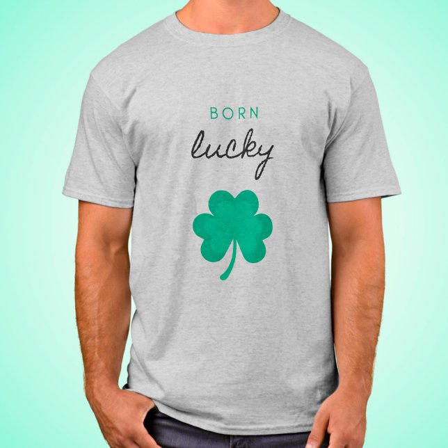 "BORN LUCKY SHAMROCK" MEN'S T-SHIRT (Creator Uploaded)