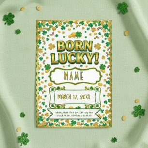Born Lucky St. Patrick’s Day Birthday Invitation