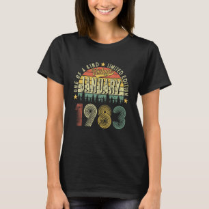 Born Mens 40th Birthday Vintage January 1983 T-Shirt