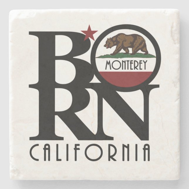 BORN Monterey California Stone Coaster (Front)