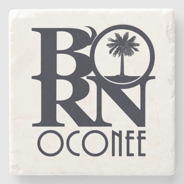 BORN Oconee SC Stone Coaster (Front)