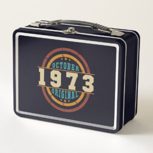 Born October 1973 Original Retro Metal Lunch Box