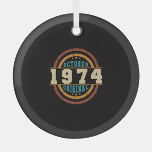 Born October 1974 Orginal Retro Glass Ornament
