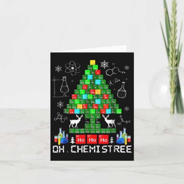 Born Oh Chemistree Funny Science Christmas Tree Ch Card (Front)