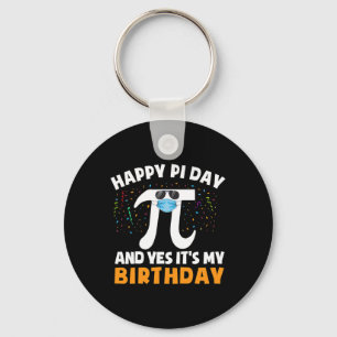 Born On Pi Day Birthday Shirt Boys Happy Birthday  Keychain