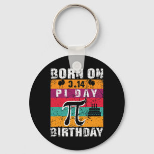 Born On Pi Day Funny Pi Day 3.14 March 14th Pi Bir Keychain