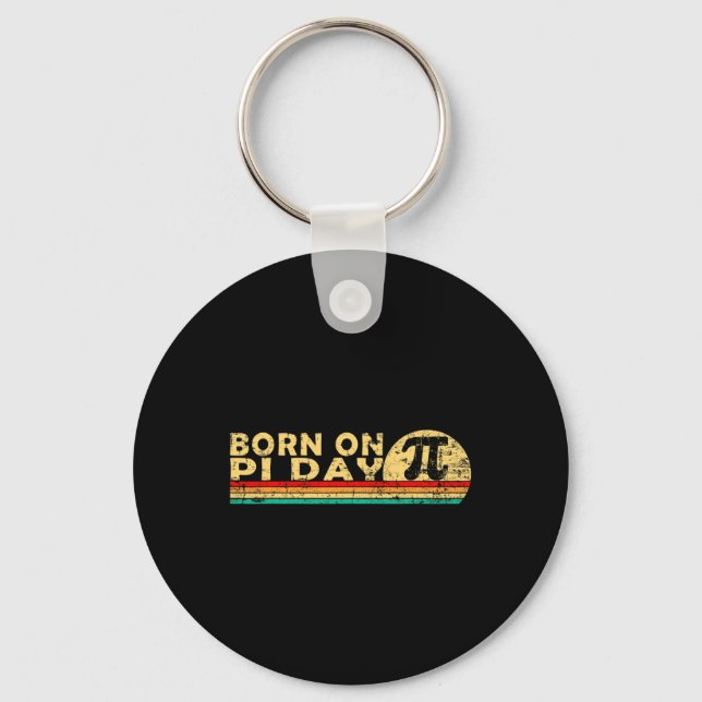Born On Pi Day March 14 Math Equations Sunset Geek Keychain (Front)